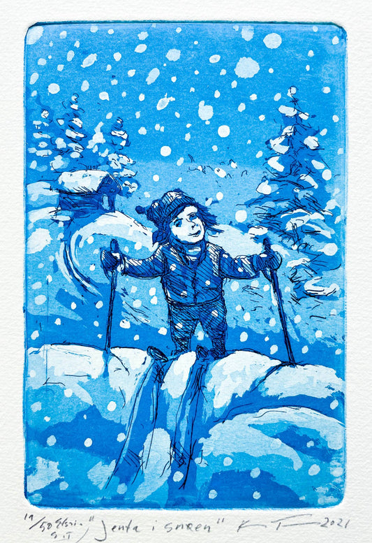 Jenta i snøen – Kristian Finborud – 2021